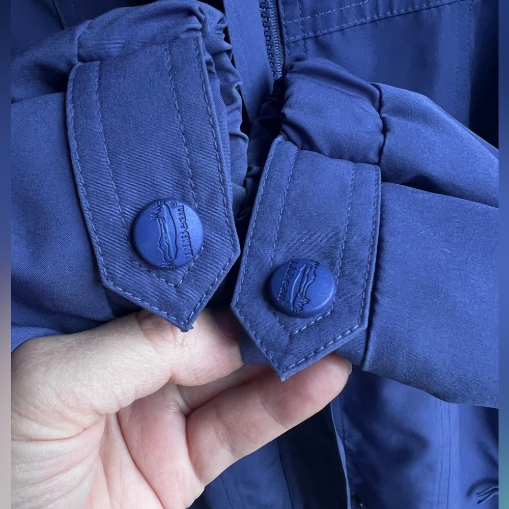 L.L. Bean Jacket Lightweight Parka, Full Zip Coat, Hooded, Blue Windbreaker, M - Picture 4 of 8
